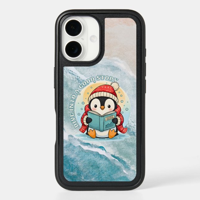 Premium Penguin Reader OtterBox Symmetry iPhone 16 Case (Back)