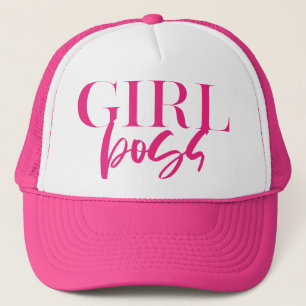 Premium Pink Girl Boss Modern Ultra Trucker Hat