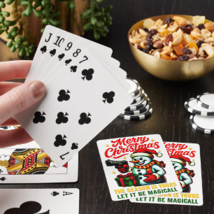 Premium Poker Playing Cards Christmas Snowman