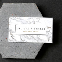 Premium Professional Luxe Minimalist White Marble Business Card