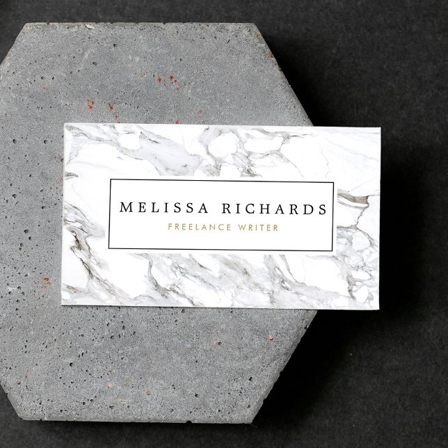 Premium Professional Luxe Minimalist White Marble Business Card (Creator Uploaded)