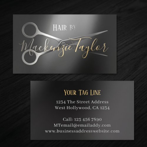 Premium Professional Stylist Personalized Foil Spot Gloss Business Cards
