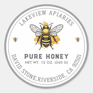 Premium Pure Honey Jar Labels | Tailored Custom