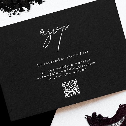 Premium QR CODE Elegant Stylish Wedding Website RSVP Card