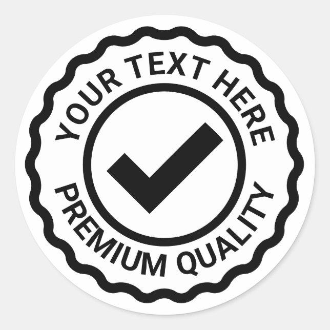 Premium quality control check mark seal stickers (Front)