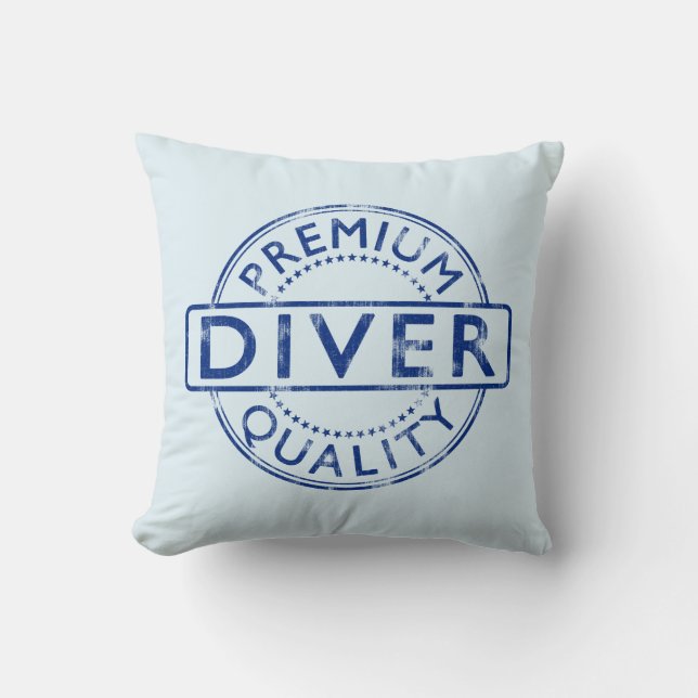 Premium Quality Diver Throw Pillow (Front)