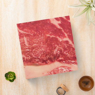 Premium Raw Red Meat | Marbled Steak Macro Photo Binder