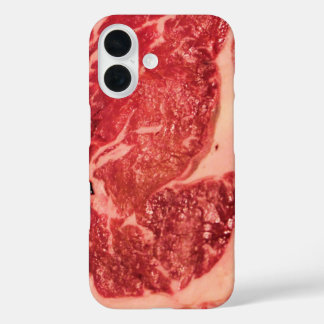 Premium Raw Red Meat | Marbled Steak Macro Photo iPhone 16 Case
