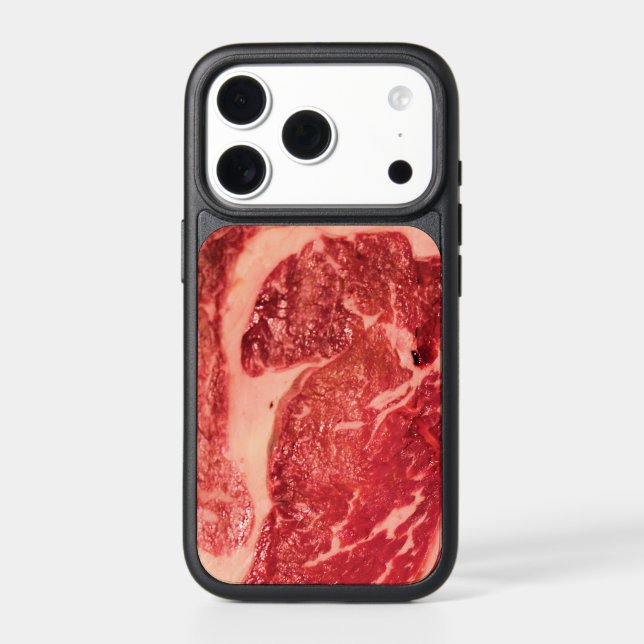 Premium Raw Red Meat | Marbled Steak Macro Photo Otterbox iPhone Case (Back)