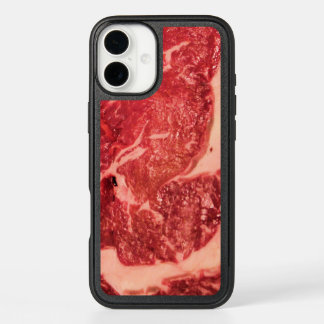 Premium Raw Red Meat | Marbled Steak Macro Photo iPhone 16 Plus Case