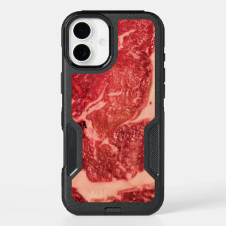 Premium Raw Red Meat | Marbled Steak Macro Photo iPhone 16 Plus Case