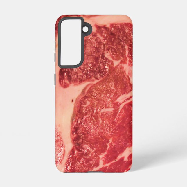 Premium Raw Red Meat | Marbled Steak Macro Photo Samsung Galaxy Case (Back)