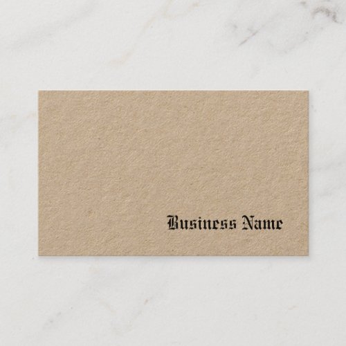 Premium Real Kraft Paper Elegant Template Nostalgy Business Card