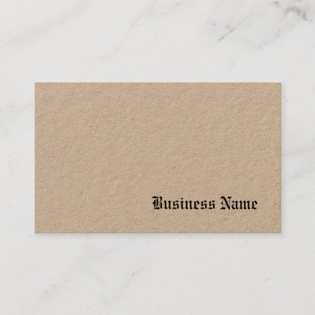 Premium Real Kraft Paper Elegant Template Nostalgy Business Card (Front)
