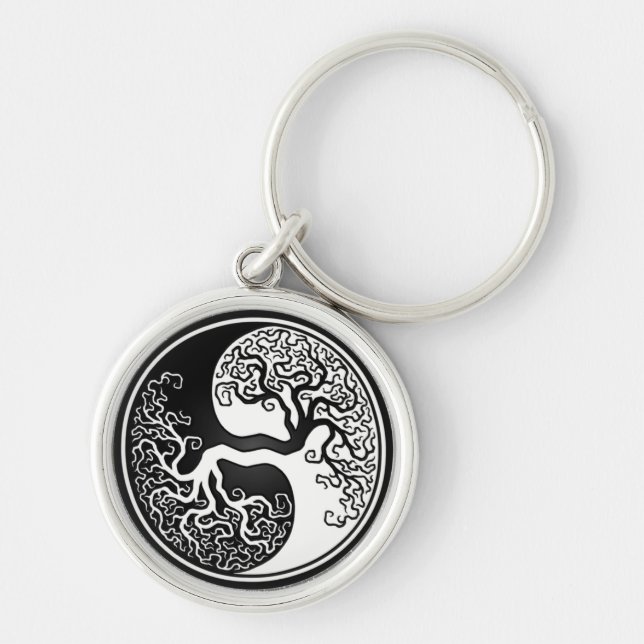 Premium Round Yin Yang Keychain (Front)