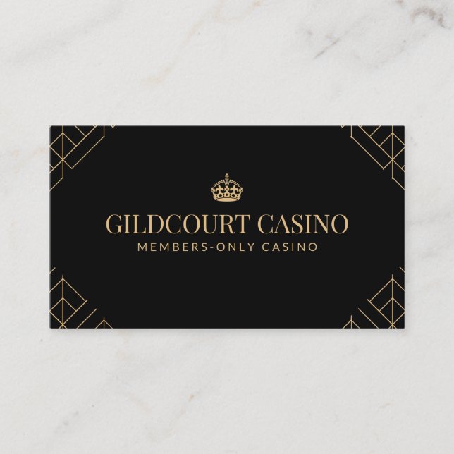 Premium Royal Black & Gold Classy Business Card  (Front)