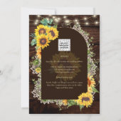 Premium Rustic Sunflowers Lace Wedding Invitation (Back)