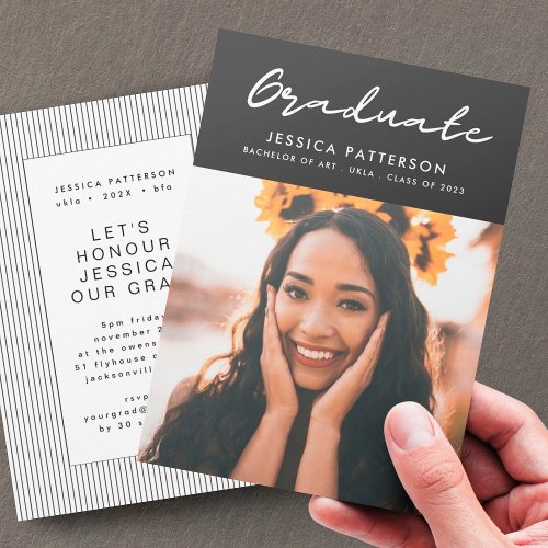 Premium Script Graduate Editable Graduation Announcement