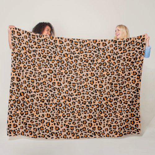 Premium Seamless Wild Safari Cat Animal Print Fleece Blanket