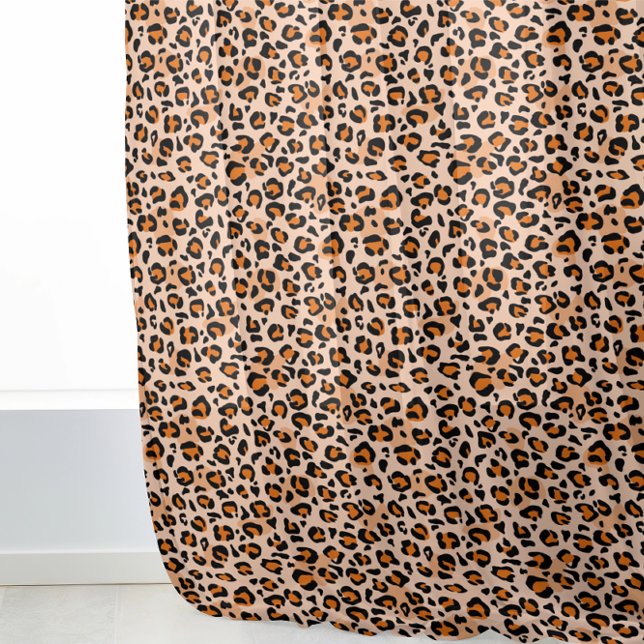 Premium Seamless Wild Safari Cat Animal Print Sheer Curtains (Creator Uploaded)