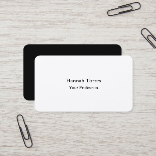 Premium Silk Black  White Plain Creative Modern Business Card