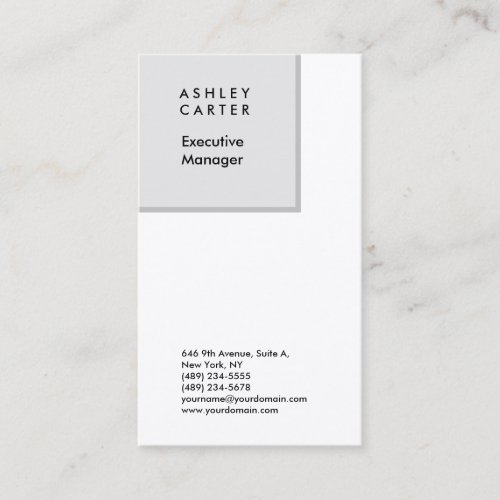 Premium silk elegant grey white minimalist modern business card