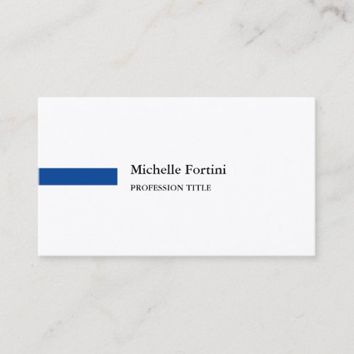 Premium Silk Elegant Minimalist Deep Blue White Business Card
