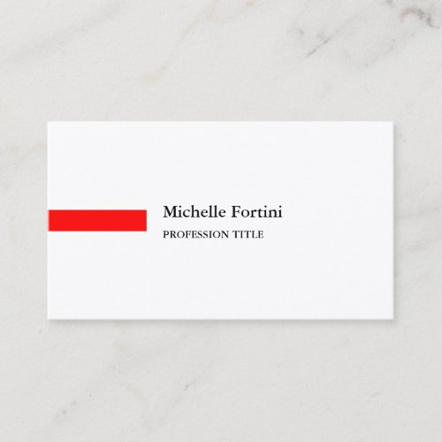 Premium Silk Elegant Plain Minimalist Red White Business Card