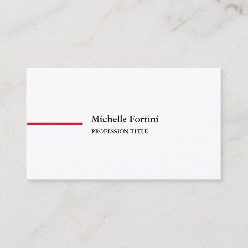 Premium Silk Elegant Plain Minimalist Red White Business Card