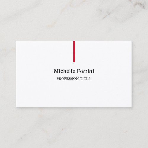 Premium Silk Elegant Plain Minimalist Red White Business Card