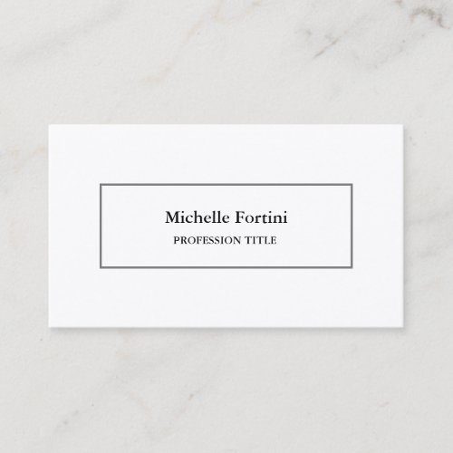 Premium Silk Elegant Plain Minimalist White  Business Card