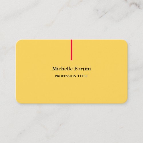 Premium Silk Elegant Plain Minimalist Yellow Business Card