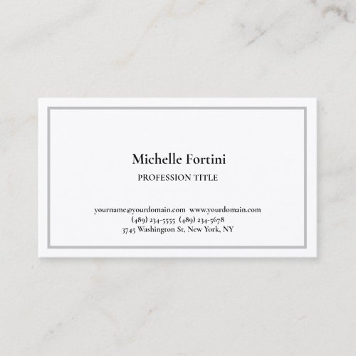 Premium Silk Elegant Plain Simple Minimalist Business Card