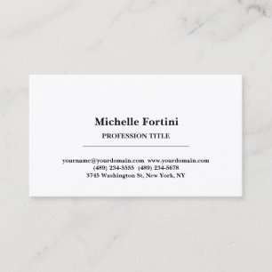 Premium Silk Elegant Plain Simple White Minimalist Business Card