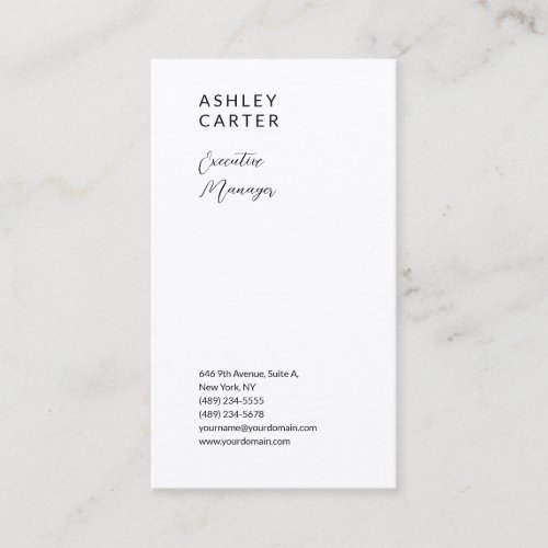 Premium silk elegant white minimalist modern business card