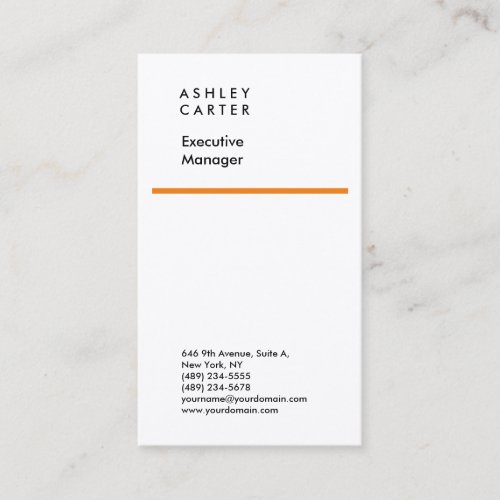 Premium silk elegant white plain minimalist modern business card