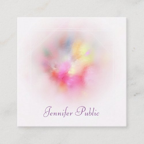 Premium Silk Finish Modern Colorful Abstract Art Square Business Card