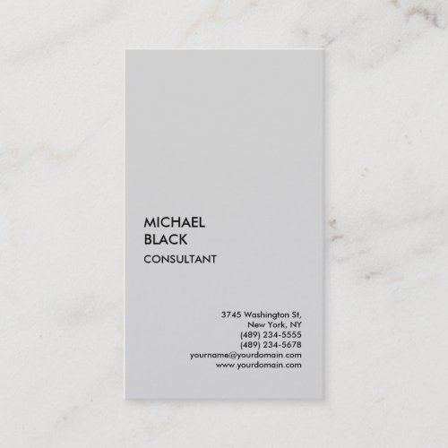 Premium Silk Light Grey Unique Modern Minimalist Business Card
