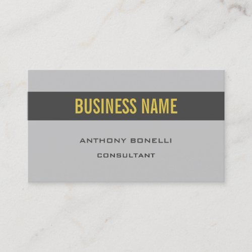 Premium Silk Minimalist Grey Gold Color Stripe Business Card
