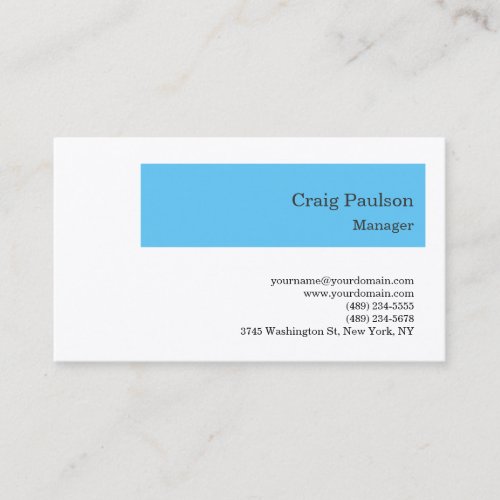 Premium Silk Minimalist Modern Blue White Business Card