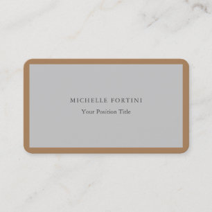 Premium Silk Minimalist Professional Grey Brown Business Card