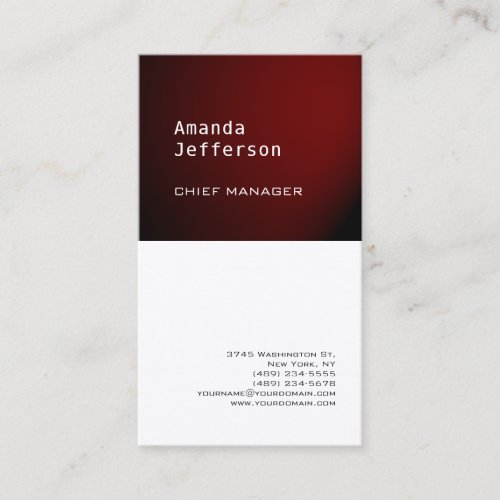 Premium Silk Minimalist Professional Red White Business Card