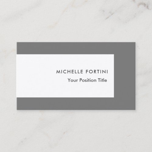 Premium Silk Minimalist Professional White Grey Business Card