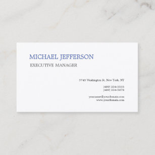 Premium Silk Modern Elegant Simple Blue White Business Card