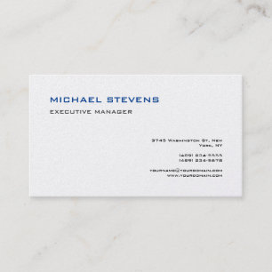 Premium Silk Modern Elegant Simple Blue White Business Card