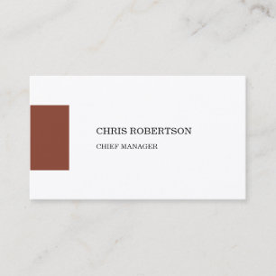 Premium Silk Modern Minimalist Brown White Business Card