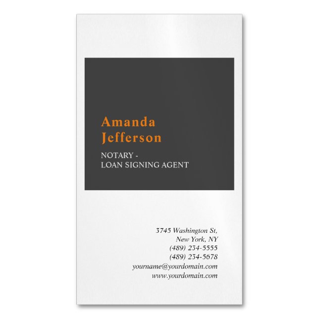 Premium Silk Modern Minimalist Professional Plain Business Card Magnet (Front Vertical)