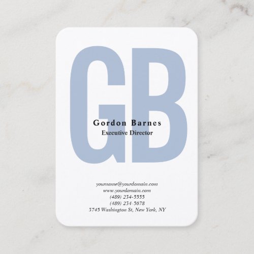 Premium silk modern plain bold monogram business card