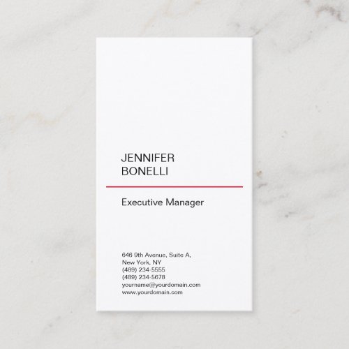 Premium silk plain minimalist modern trendy business card