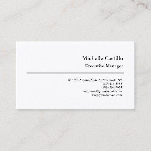 Premium Silk Plain Professional Minimalist Modern Business Card